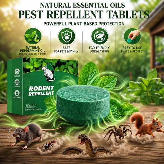 VezenMira™ 🟢 Natural Peppermint Rodent Repellent Tablets – 10 Pack.